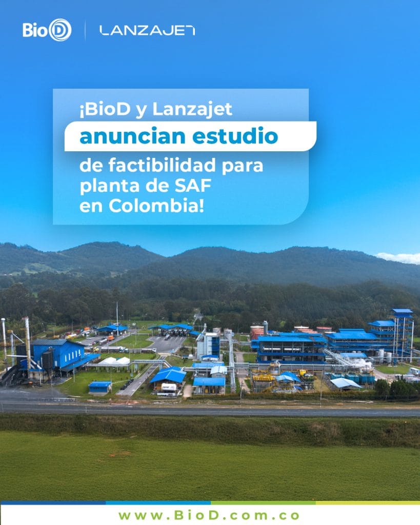 BioD y Lanzajet estudian factibilidad de planta SAF en Colombia BioD